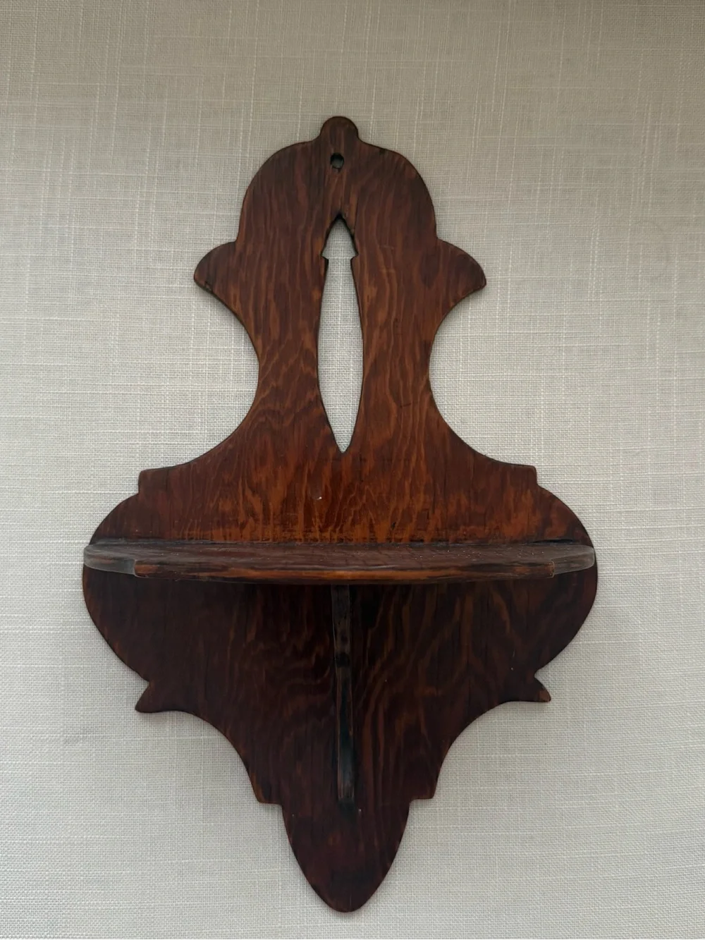 Vintage Victorian French Corner Wood Wall Shelf Ornate Country 1952